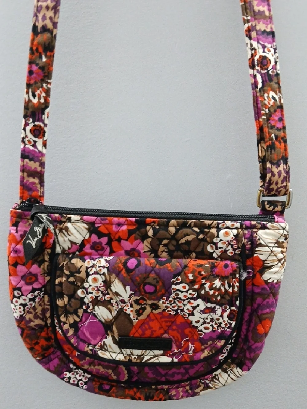 Vera Bradley Floral Quilted Crossbody in Brown, Pink & Purple - Picture 2 of 7